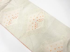 アンティーク　菱に孔雀模様織り出し袋帯(材料)